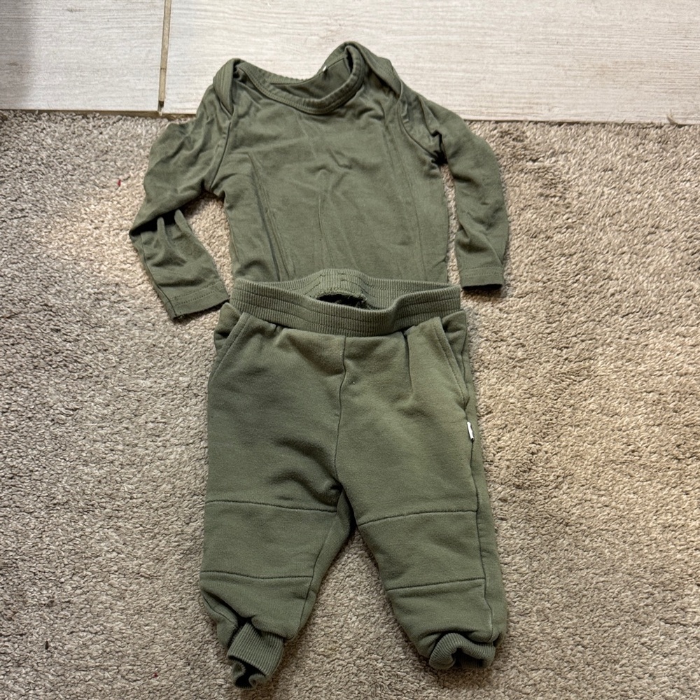 Little Sleepies Sage Green Baby Set